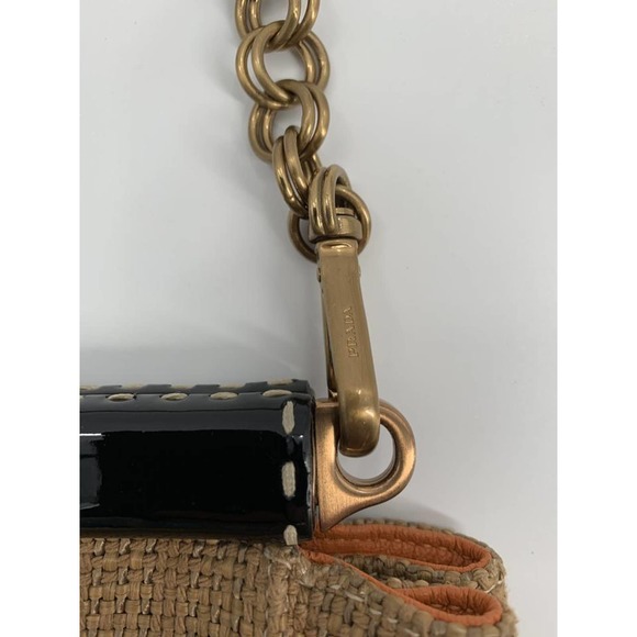 Prada Paglia Straw & Black cocco Lu Crocodile  Bag - Picture 3 of 12